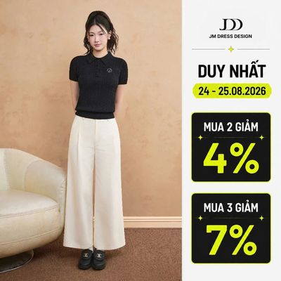 Quần Jeans Nữ Dáng Suông Ống Lỡ Trắng Basic Cotton 3J02.2509. Quần Ống Rộng Thời Trang Công Sở Hàn Quốc Thiết Kế Bởi JM
