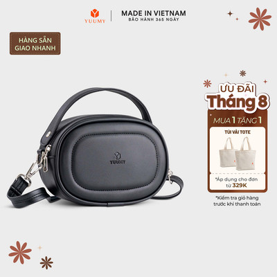 Túi Yuumy (Thời trang nữ dáng tròn bầu viền chỉ size 20 - Túi đeo chéo da Seasand YN246)