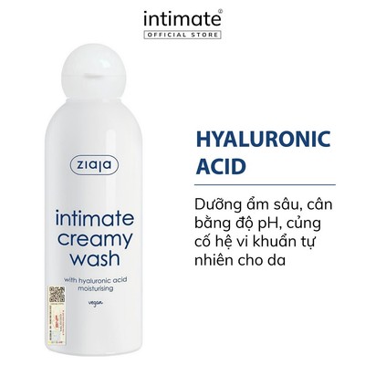 (LS) Dung Dịch Vệ Sinh Phụ Nữ Intimate With Hyaluronic Acid ZIAJA Giúp Cân Bằng pH, Dưỡng Ẩm, Làm Sạch 200ml