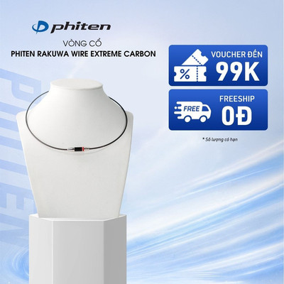 Vòng Cổ Phiten Rakuwa Necklace Wire Extreme Carbon Hỗ Trợ Vận Động Thể Thao Giúp Cân Bằng Cơ Thể