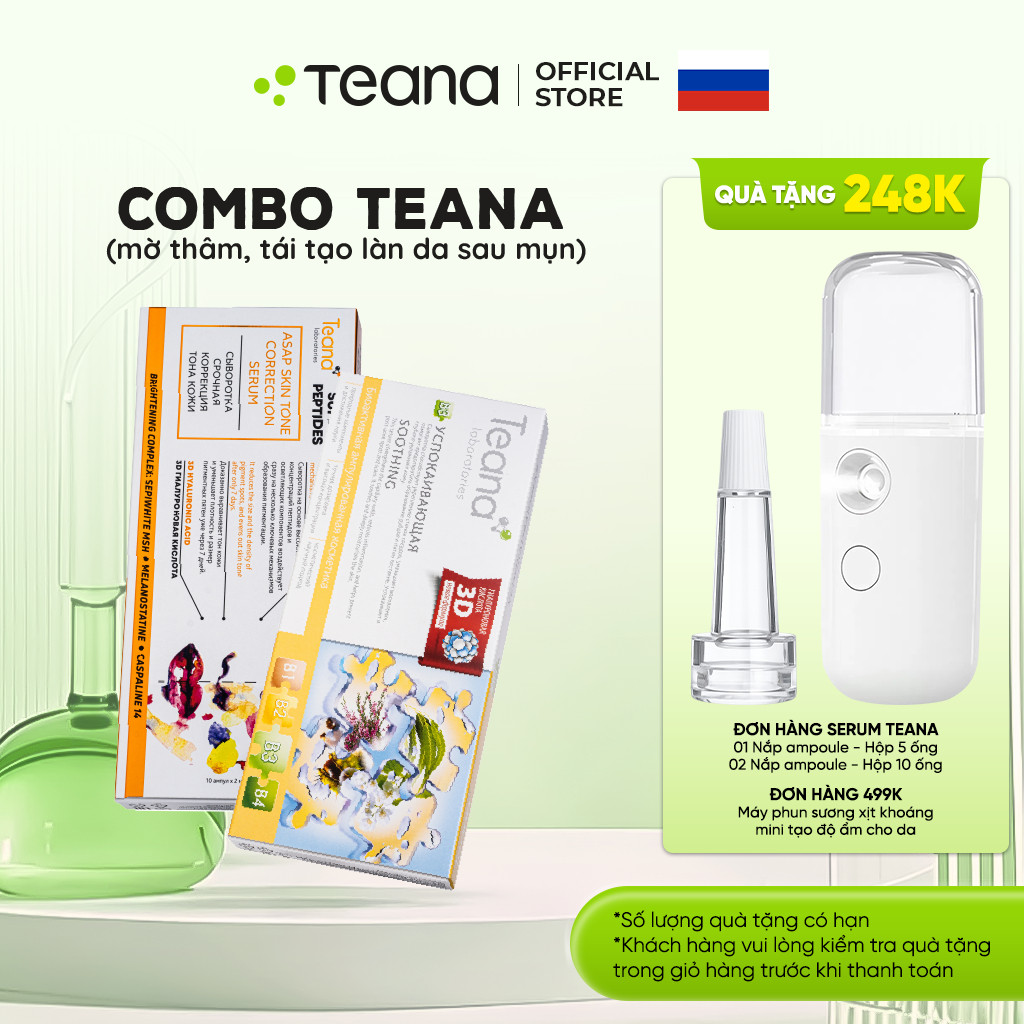 Combo Teana mờ thâm, tái tạo làn da sau mụn (asap + b3)