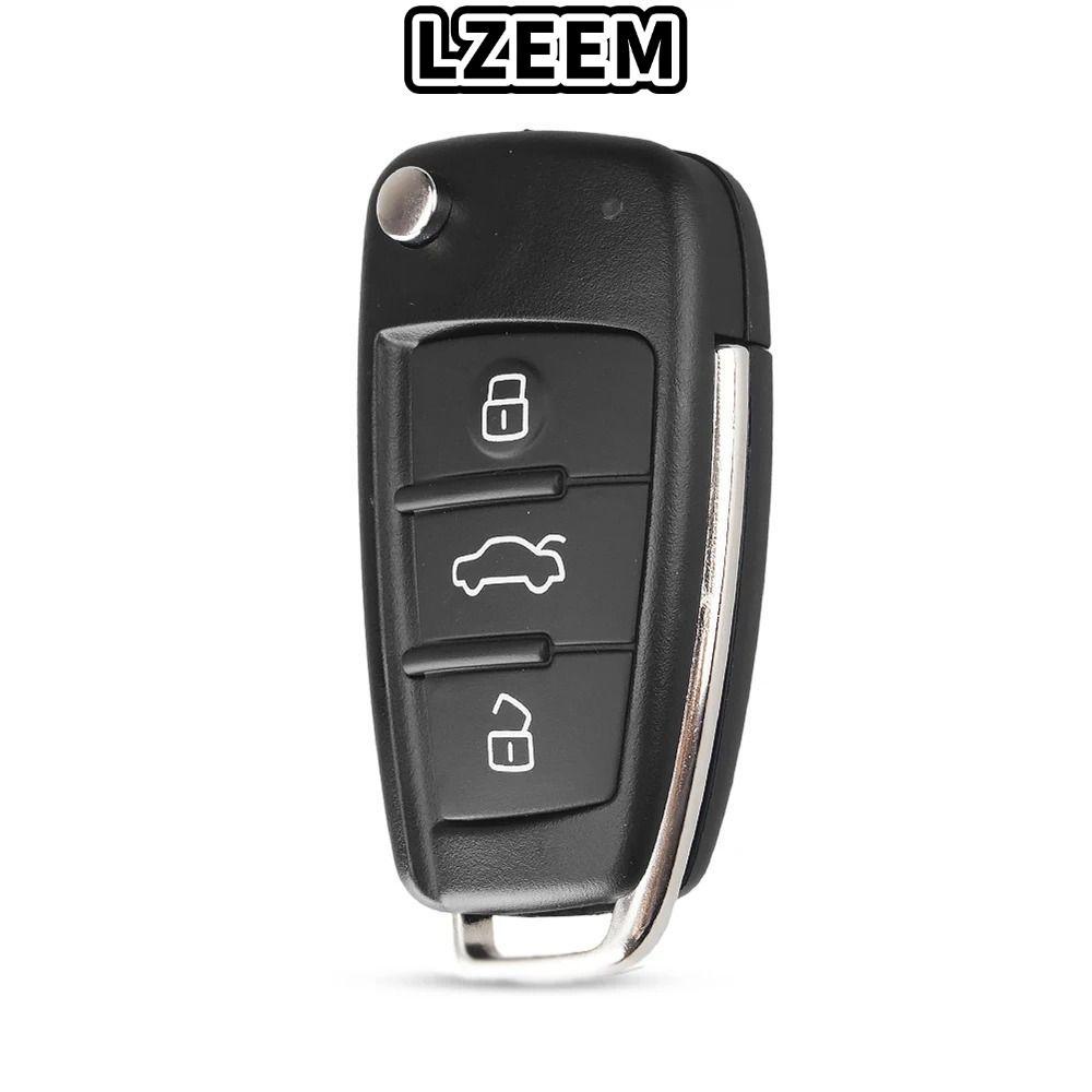 Vỏ chìa khóa ô tô LZEEM, 3 nút Uncut Blade Remote Key, Vỏ chìa khóa lật thay thế cho Audi A2 A3 A4 A