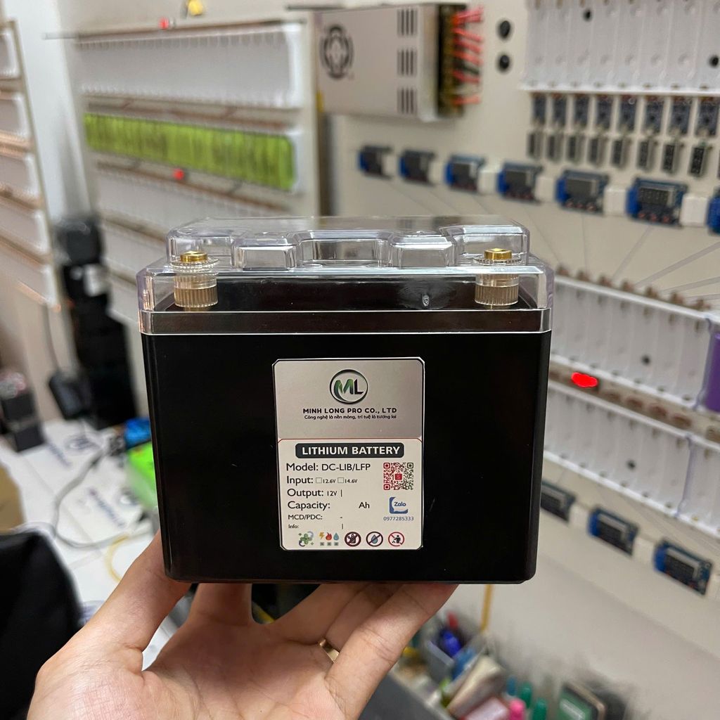 Bình Pin Xe Máy 12V LiFePO4 6Ah, Bảo Hành 1 Năm