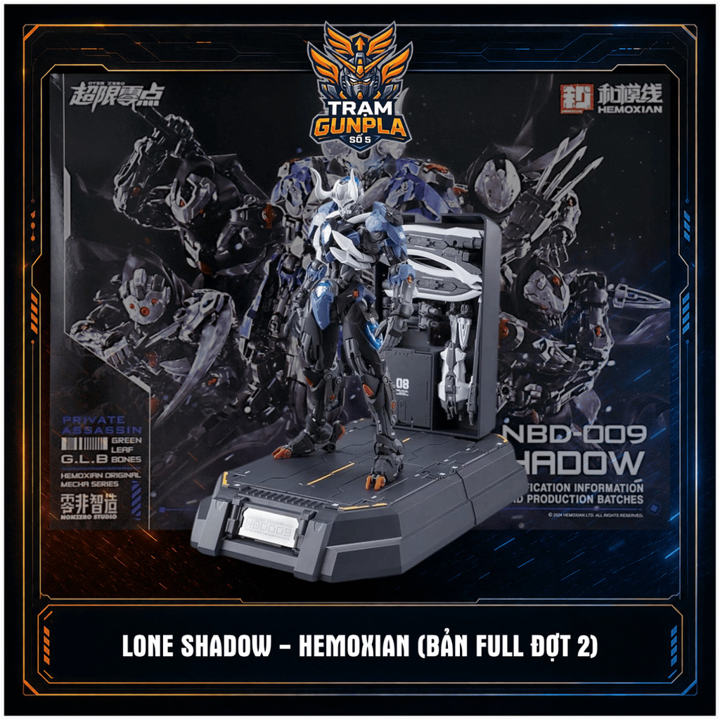 [HÀNG SẴN] Mô hình lắp ráp NBD-009 Lone Shadow (Tặng kèm Áo choàng, LED, Decal nước và Base)