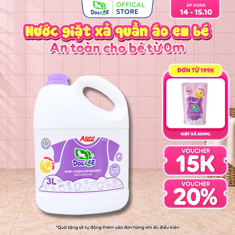 Nước Giặt Xả Quần Áo DOCILEE Đậm Đặc Lưu Hương Lâu, Sạch Thơm Mềm Mại, Cho Bé…