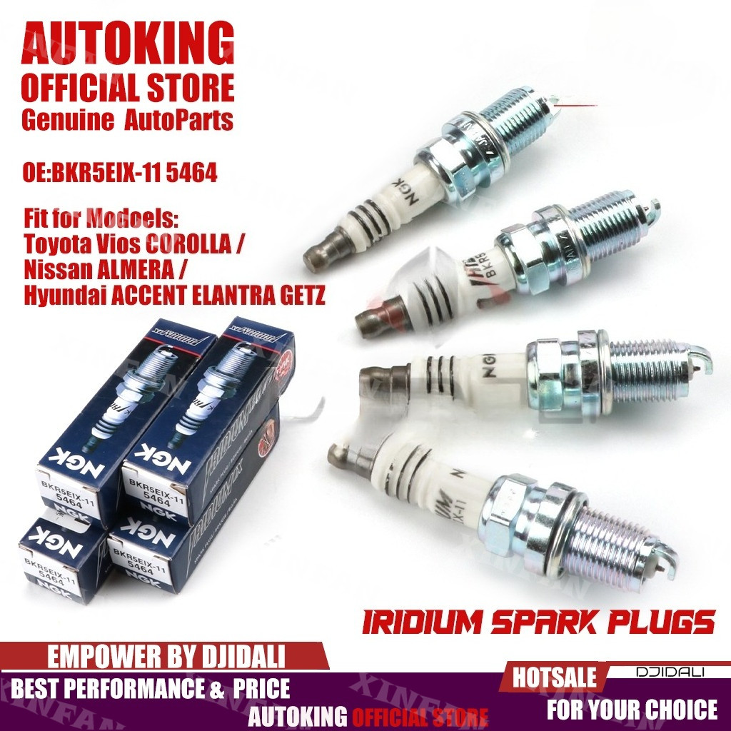 4 Bugi Iridium NGK cho Toyota Vios COROLLA / Nissan ALMERA / Hyundai ACCENT ELANTRA GETZ BKR5EIX-11 