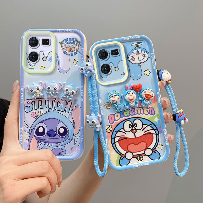 ốp lưng OPPO Reno 7 4G ốp lưng OPPO Reno 8 4G Vỏ điện thoại hoạt hình  Doremon Vỏ điện thoại ba chiề