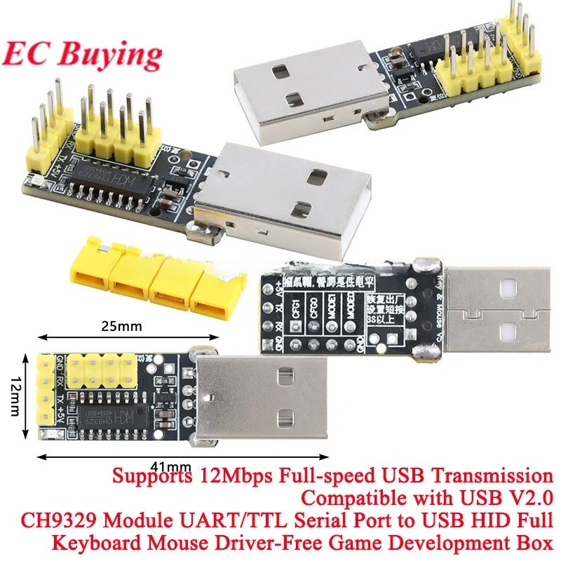 5 Cái / 1 CH9329 Module UART / TTL Cổng Nối Tiếp Sang USB HID Full Bàn Phím Chuột Driver-Miễn Phí Tr