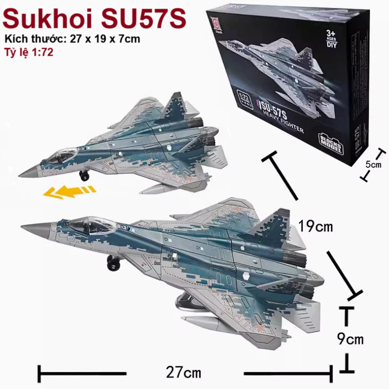 Mô Hình Máy Bay SU57S SU57 SU35S SU35 Lắp Ráp - Nhựa Cứng - Quà Tặng Decor Phòng Độc Đáo PP