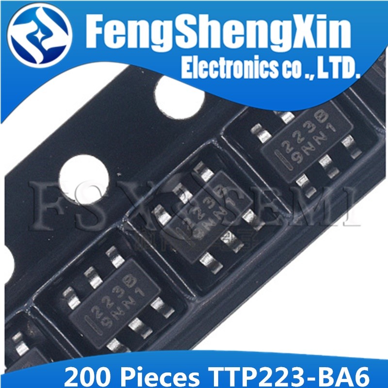 200 Cái / lốc TTP223-BA6 223B Điện Dung Phím Cảm Ứng Miếng Dán chip SOT-23 TTP223 BA6