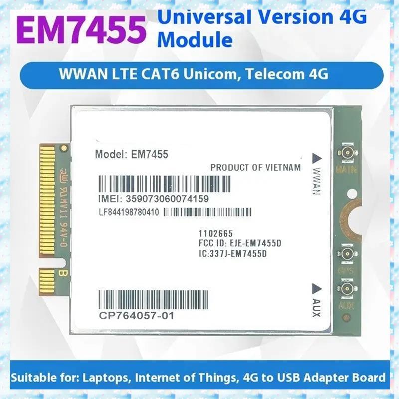 [R Q M U] Card mạng 4G 300Mbps WWAN không dây EM7455 1103582 FDD / TDD LTE Cat6 cho máy tính xách ta
