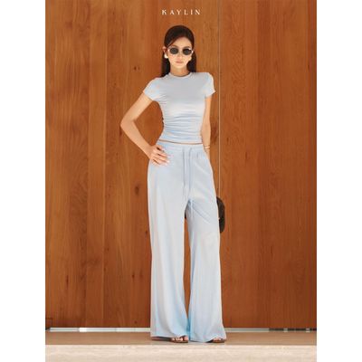 Set KAYLIN Mila áo thun basic form ôm phối quần dài tôn dáng chất vải Cotton - Linen BST SUMMER BREEZE - SET188