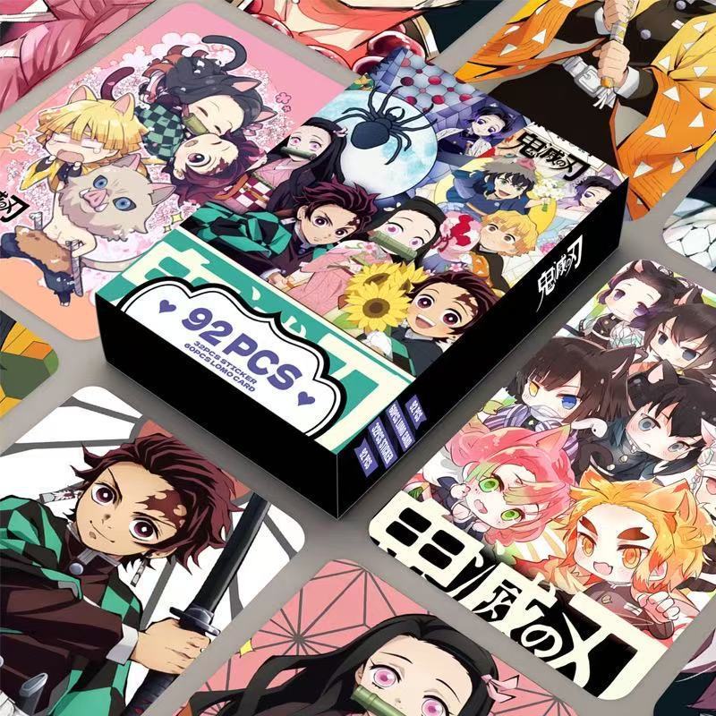 (NEW 2026) Set 60 lomo card và 32 sticker Demon Slayer - Thẻ bài Demon Slayer - Sát Quỷ