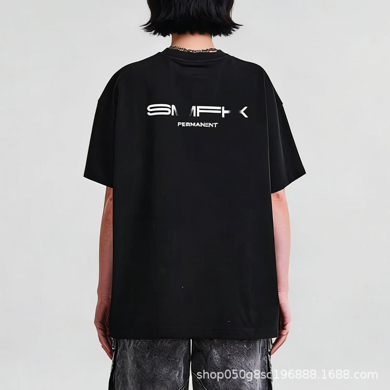 Giant Cross Statue Tee Black and white loose-fitting large cross pattern short-sleeve shirt T Shirt