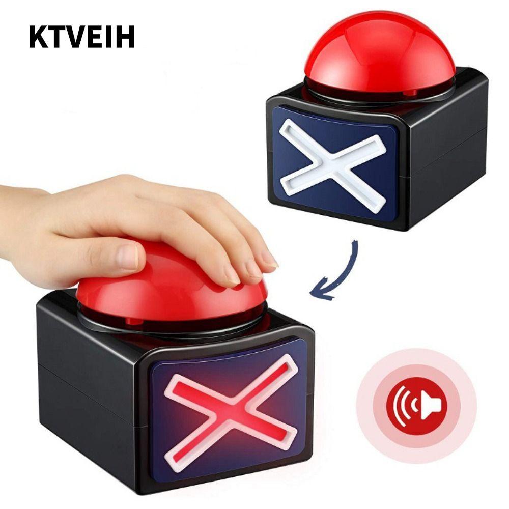 KTVEIH Câu trả lời trò chơi Buzzer, Đồ chơi phát thanh Trivia Quiz Red Game Buzzer, có đèn âm thanh 