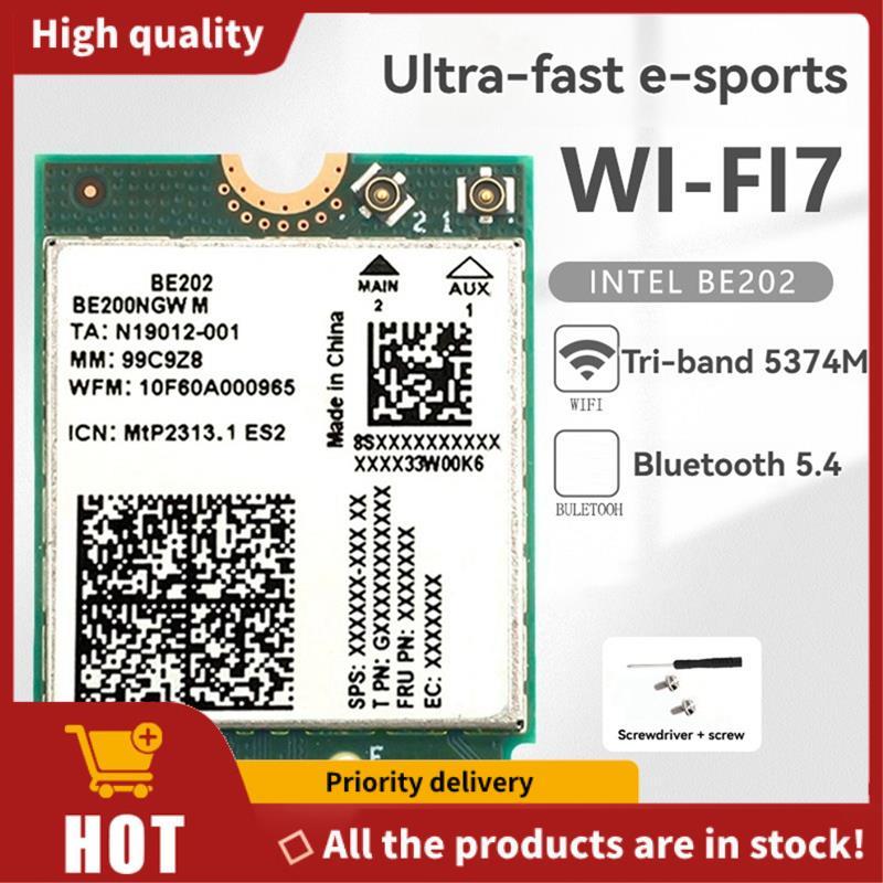 BE202 WiFi7 Card mạng 5374M Bộ chuyển đổi WiFi ba băng tần không dây 2.4 / 5 / 6G Bluetooth 5.4 Giga
