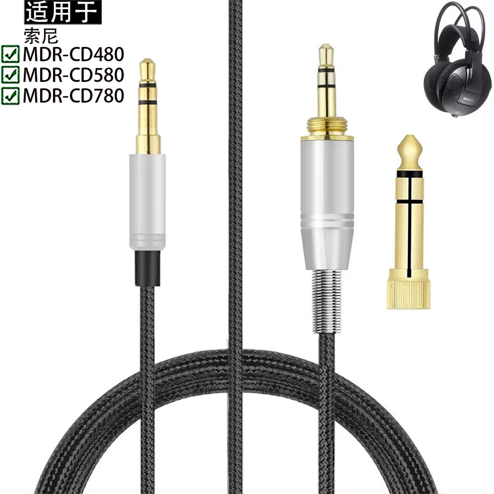 Thích hợp cho Sony Sony MDR-CD480 MDR-CD580 MDR-CD780 Tai nghe bện OFC 6.35mm Dây nối dài thay thế D