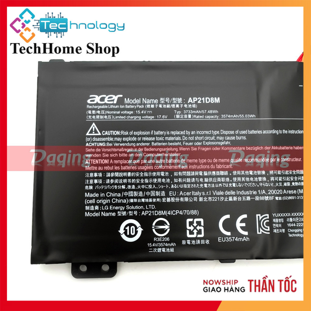 Pin Laptop AP21D8M Acer Nitro 16 AN16-51 V 15 ANV15-51 5 AN515-58