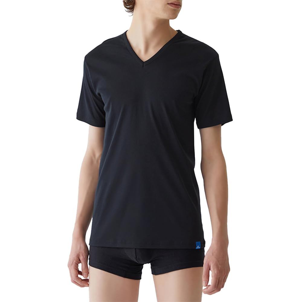 Gunze Áo sơ mi bên trong Cảm giác mát mẻ 100 Cotton Khử mùi lâu trôi Cổ chữ V Cool Magic MCA515N Nam