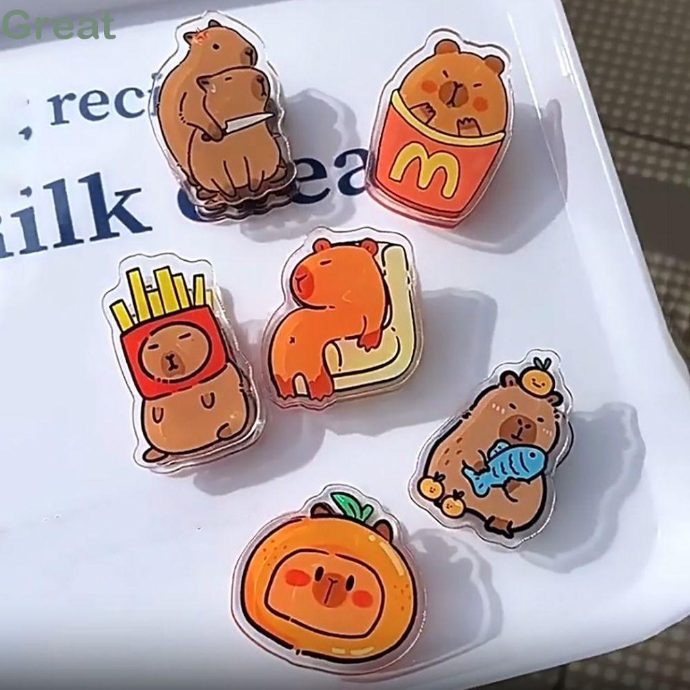 Kẹp chất kết dính ảnh tuyệt vời, Kẹp acrylic Capybara Acrylic PP Capybara, Kẹp giấy kiểm tra văn phò