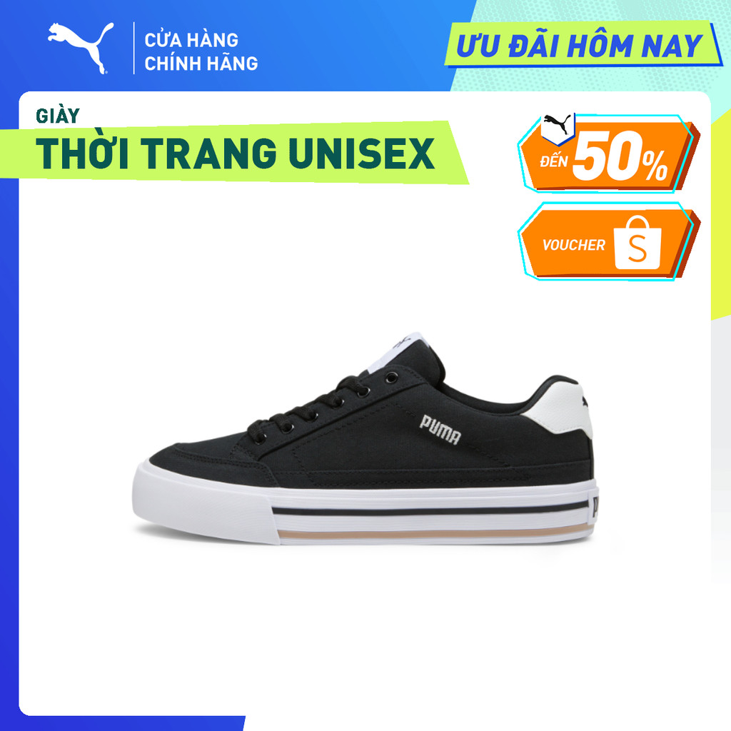 Giày Thời Trang PUMA Unisex Court Classic Vulc Black-White Màu Đen