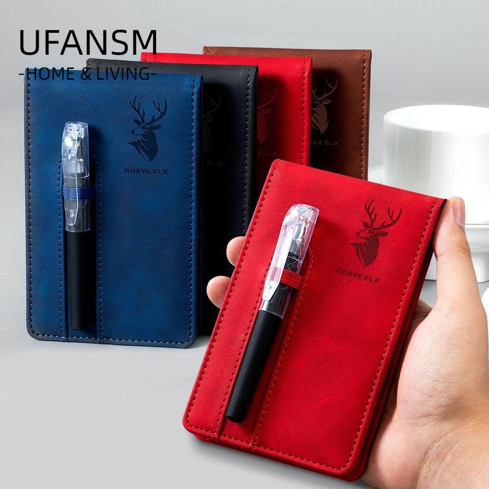 Sổ tay bỏ túi UFASM, Bao da Portbale A7 Notebook, Dòng ngang A7 Memo Pad Business