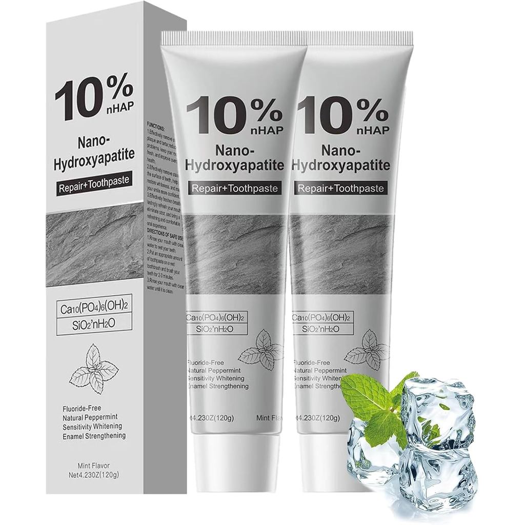 Kem Đánh Răng Apatit Hydroxydroxygen, Kem Đánh Nano Hydroxygen Apatit 10%, Không Fluoride Tự Nhiên, 