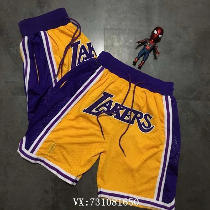 JUST DON Phiên bản cầu thủ LAKERS Quần bóng rổ màu vàng cổ điển NBA LAKERS Quần short James