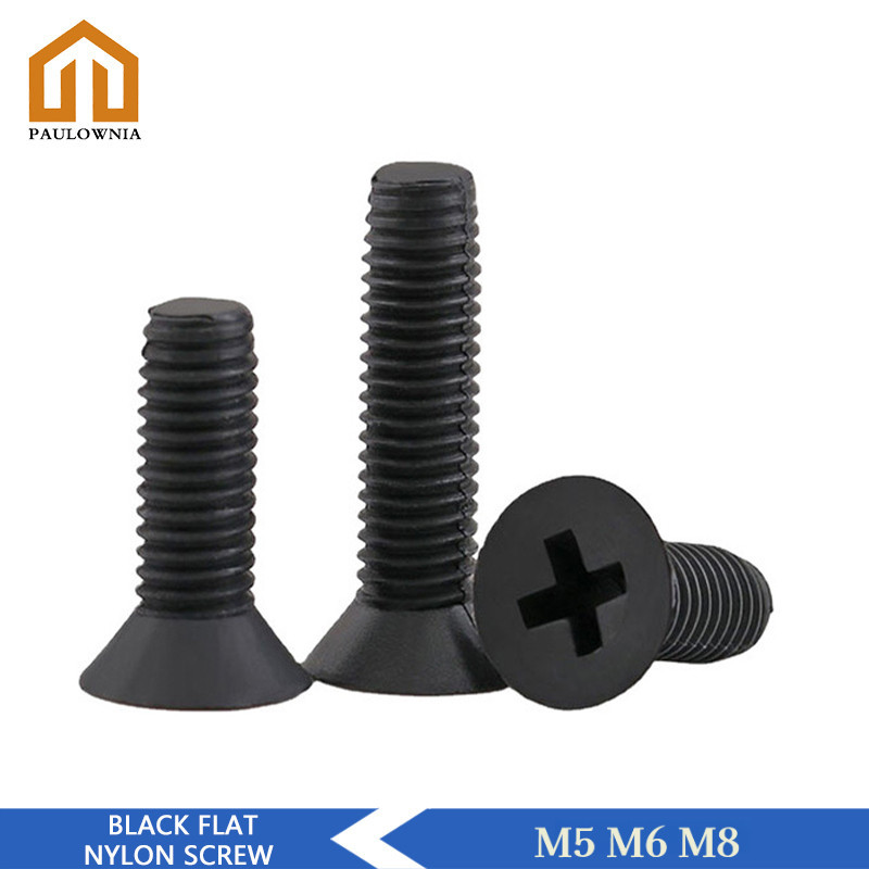 M5 M6 M8 Nylon Flat Head Cross Recessing Máy Vít Chiều Dài 6mm-40mm Millimeter