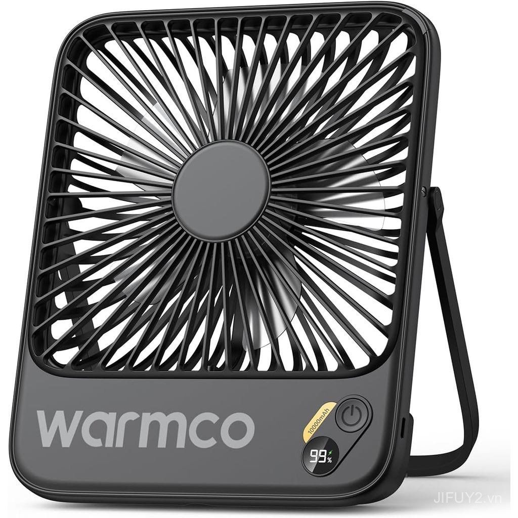 Warmco D3 10000mAh Portable Travel Fan 7-inch, Up to 24H Runtime | Ultra-Slim, Quiet Operation, Batt