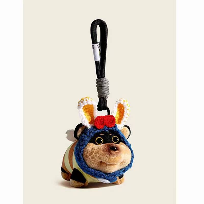 Original Hat Bee Puppy Schoolbag Pendant Handbag Pendant Bag Charm Couple Creative Funny Keychain Gi