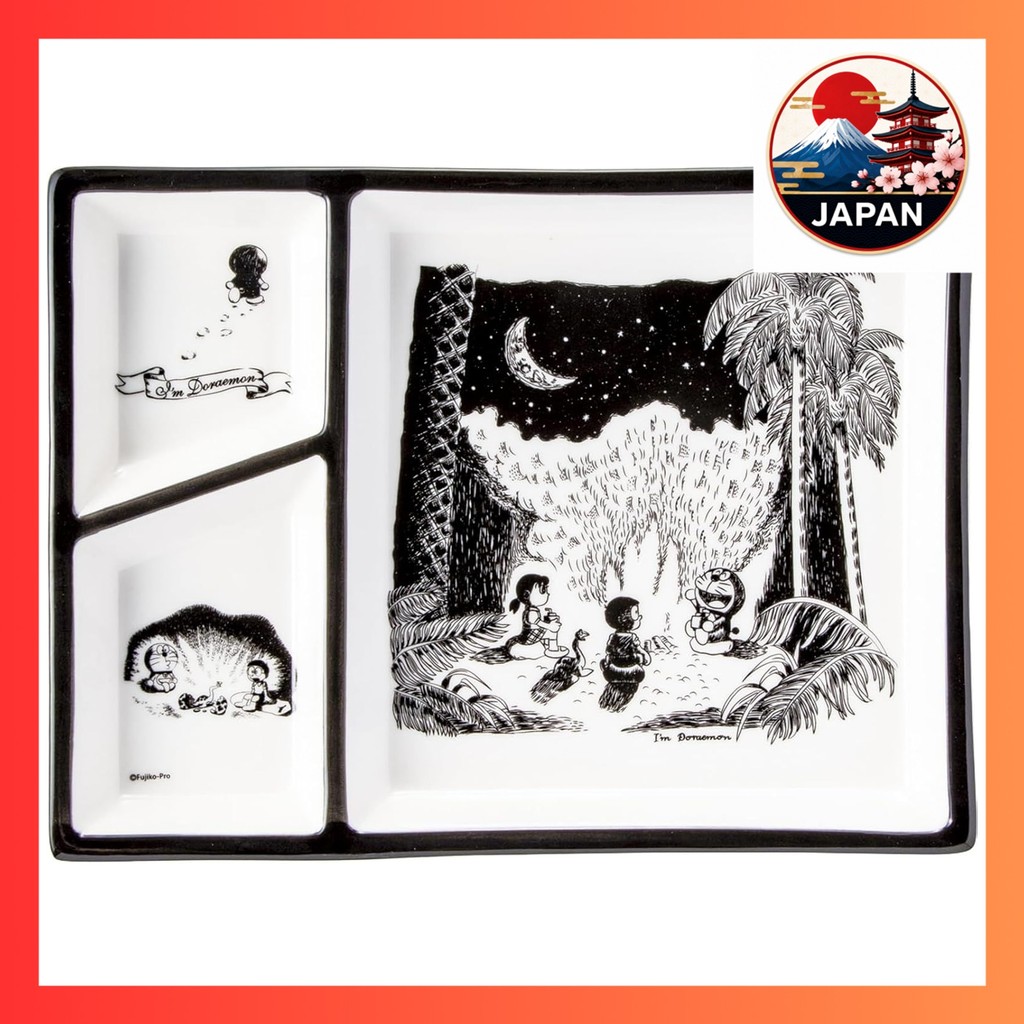 ［Directly from Japan］Doraemon Divider Plate Comic Plate Approx. 26 x 20 x 3 cm Nobita's Dinosaur I'm