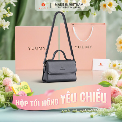 Bộ hộp quà YUUMY (Túi đeo chéo nữ YUUMY YN179 + Hộp quà YHQ2 + Túi giấy YTG2 + Túi rút BVR3838 + Thiệp cảm ơn YBT1)
