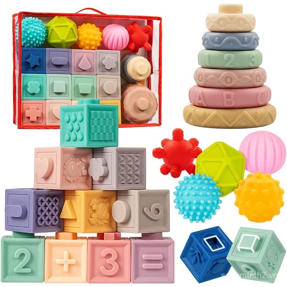 JyuileBabyToys6-12Months, MontessoriToyforBabies6-12Months, InclStackingBuildingBlocks & SoftInfantT