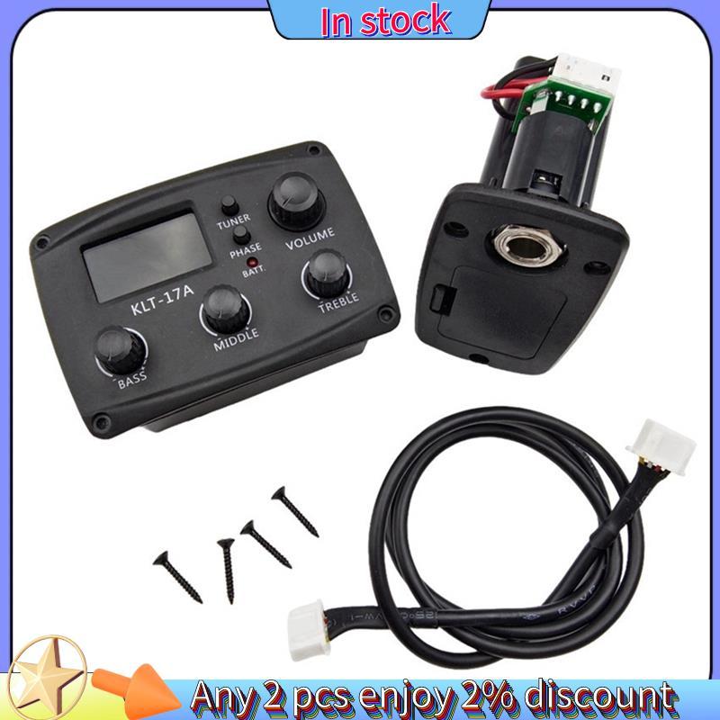 Còn hàng--17A Acoustic Guitar EQ Preamp, với Digital Procedding Tuner 3 Band EQ Equalizer với Tuner 