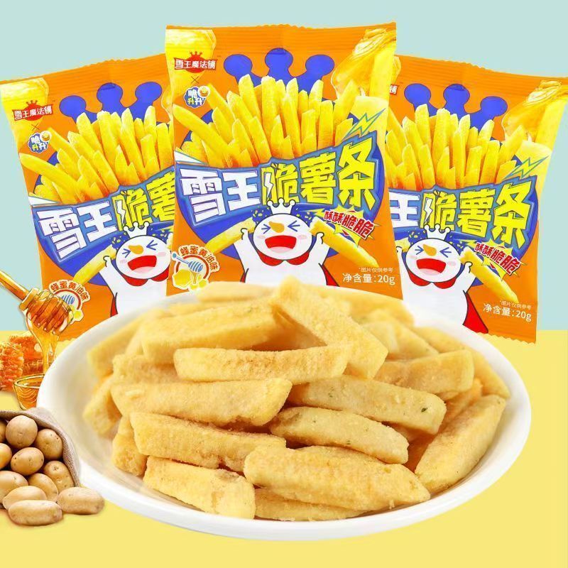 ✨Cao cấp✨Mixue Ice City Co-Branded Original Cut French Fries Puffed Đồ ăn nhẹ thông thường Crispy Ri