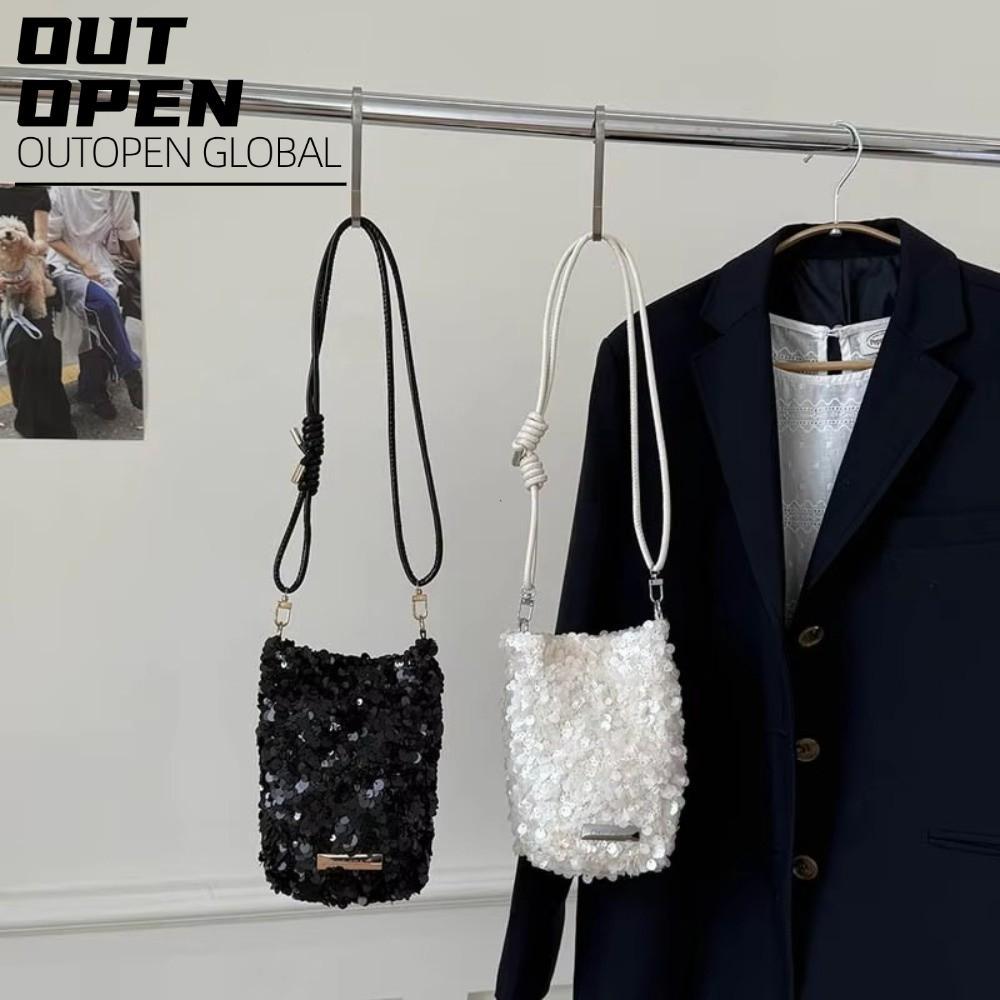 Túi đeo chéo OUTOPEN, Túi đeo vai Mini đính sequin Bling Bling Bling, Túi xách và ví thiết kế dành c