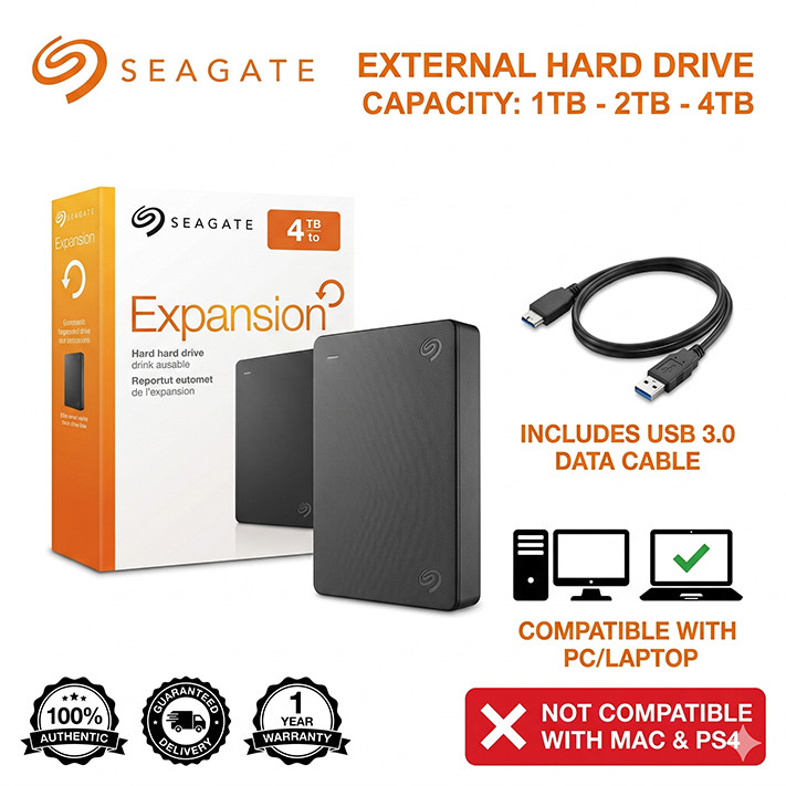 Ổ cứng gắn ngoài Seagate HDD 1TB 2TB 4TB Mở rộng USB 3.0 Ổ cứng gắn ngoài