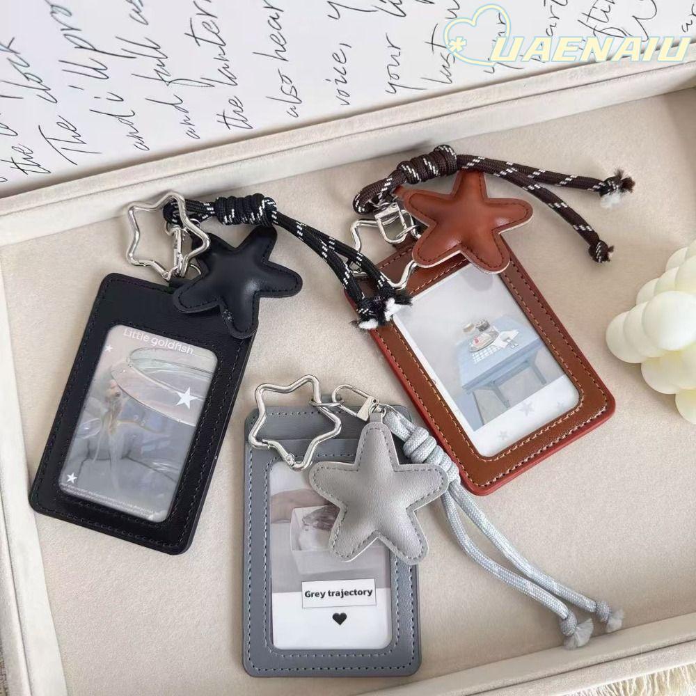 UAENAIU Kpop Idol Photocard Holder, PU Leather Y2k Card Holder, INS Idol Photo Cards Tay áo dễ thươn