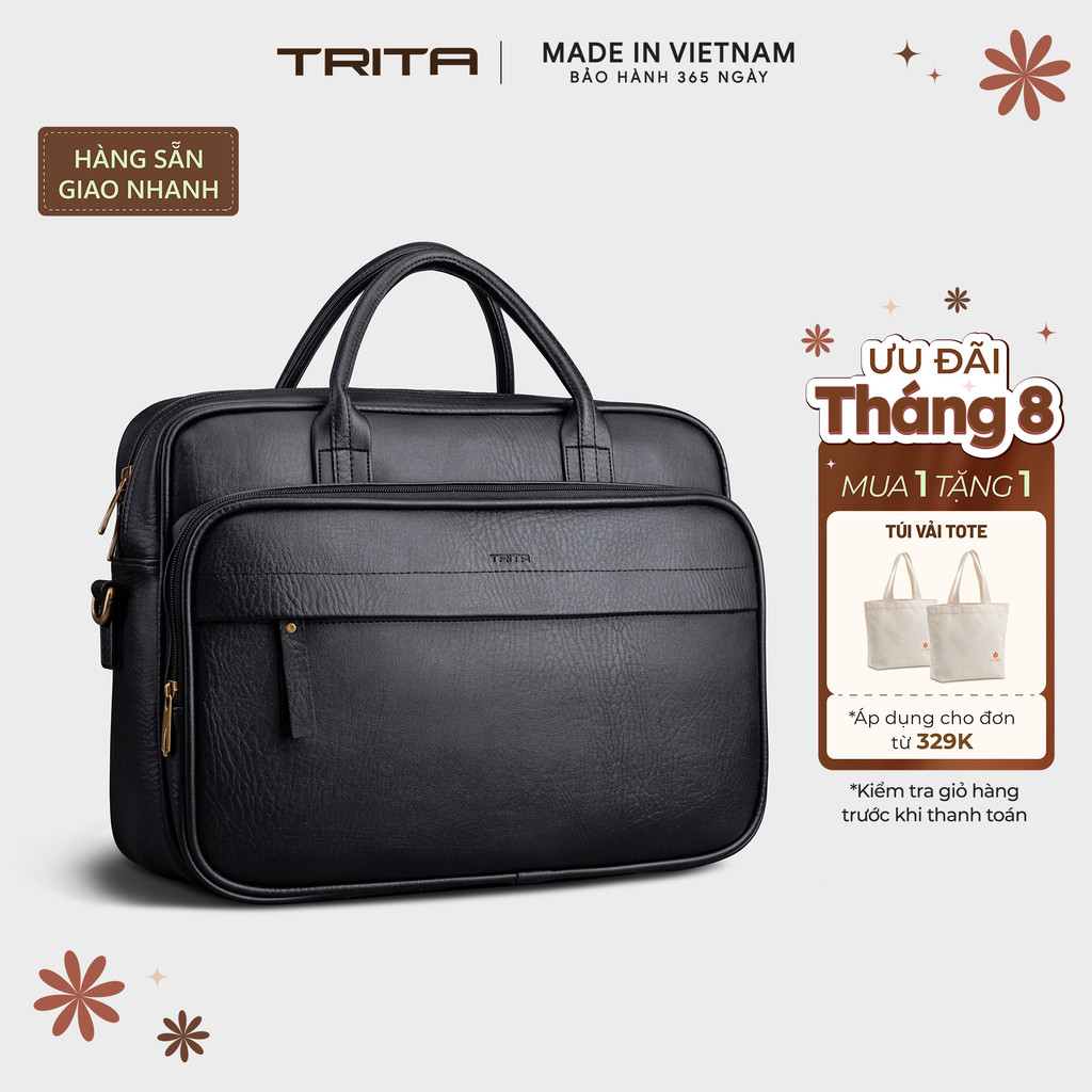 Cặp công sở Trita (Thời trang nam đựng vừa laptop 15 inch - Cặp da TCA10) Bagsmart