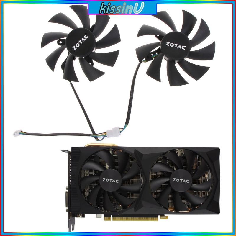 Kiss 1 2PC Card Đồ Họa Làm Mát Quạt VGA 4Pin 12V 0 35A Cho Zotac RTX2060 2060 SUPER