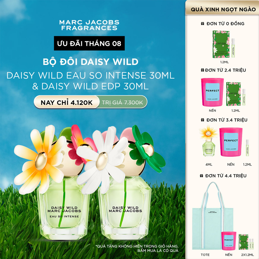 Bộ đôi DAISY Wild - Nước hoa nữ Marc Jacobs DAISY Wild Eau So Intense 30ml & DAISY Wild EDP 30ml
