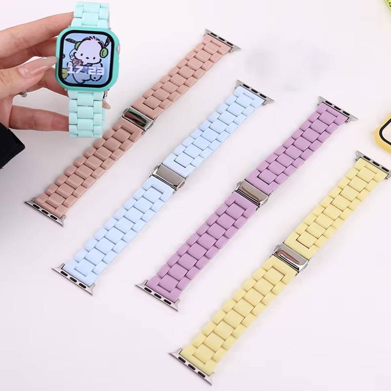 Dây đeo bằng nhựa Acrylic cho Apple Watch Ultra / SE 3 2 Series 11 10 9 8 7 6 IWatch 49 46 45 44 42 