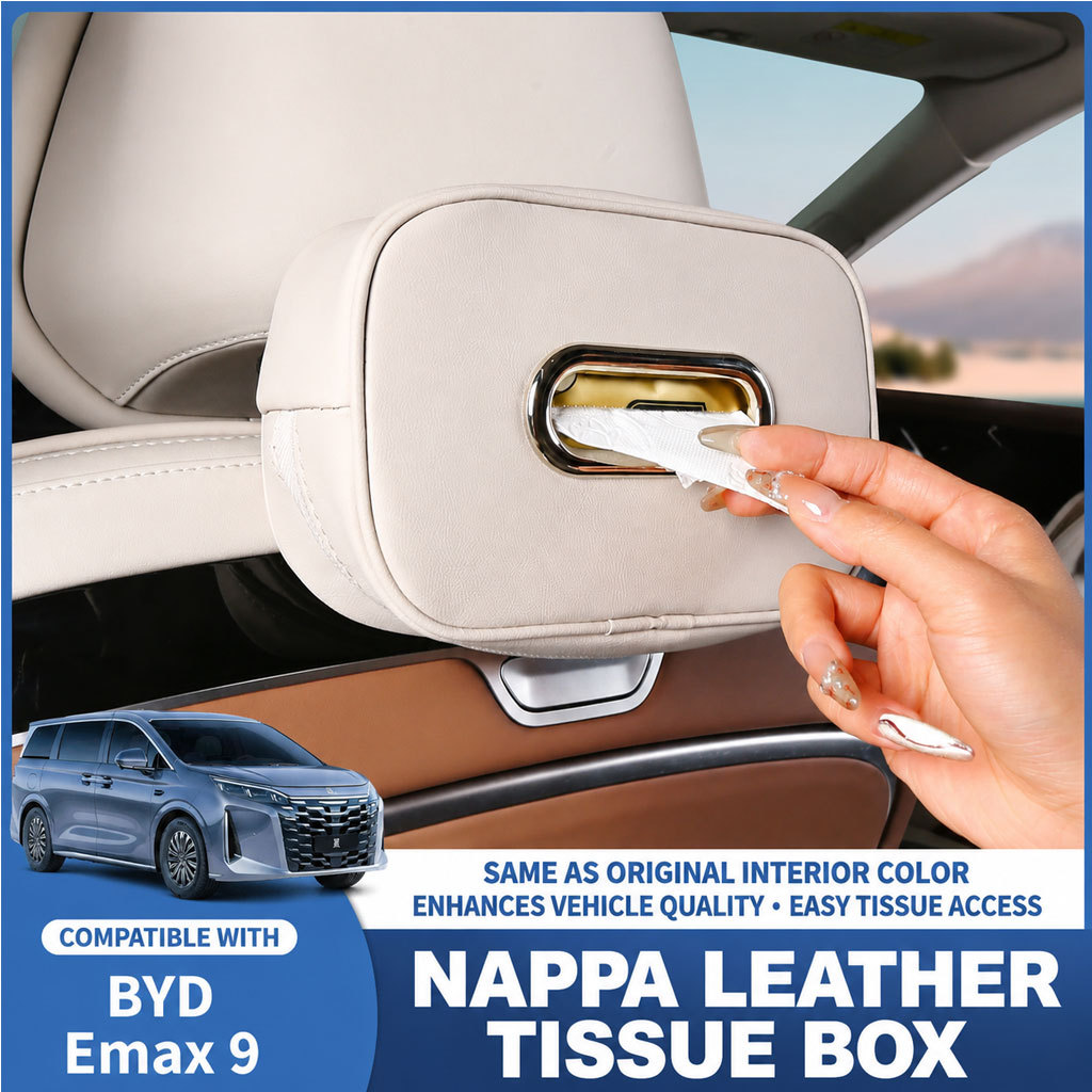 BYD EMAX 9 Phụ Kiện Hộp Đựng Khăn Giấy Ô Tô Treo Khăn Giấy Da Tương Thích Với BYD EMAX 9 Nội Thất Ô 