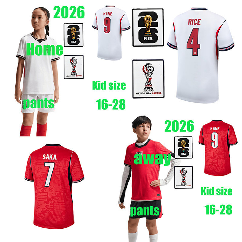 2026 GB KANE Jersey Bộ đồ trẻ em 2026 thế giới bóng đá vải FODEN RICE SAKA EZE BELLINGHAM ROGERS JAM