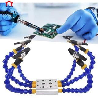 Kẹp bàn hàn RGFV, Thiết kế bạch tuộc Hàn cánh tay linh hoạt giúp tay, Dễ dàng lắp ráp 1-6 cánh tay Đế hợp kim nhôm ổn định Trạm cố định hàn DIY Workshop