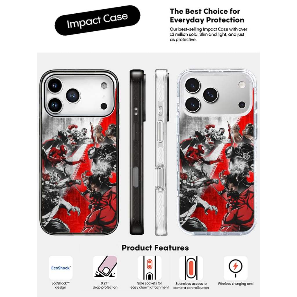 Ốp lưng Marvel VS Edge Đen Trong Suốt Cứng Hút Từ Tính Tác Động Dành Cho Apple IPhone 14 15 16 17 Pr