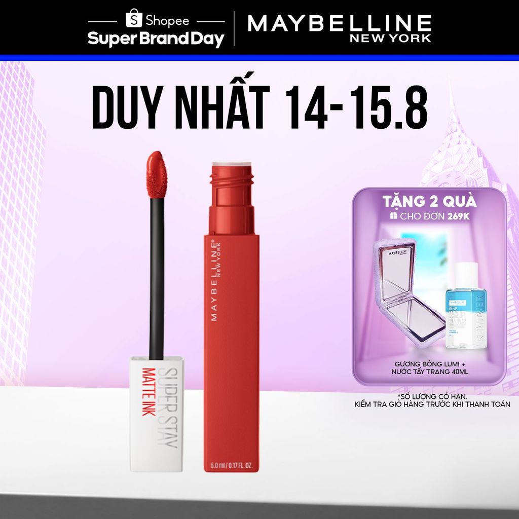 Son Kem Lì 16h Lâu Trôi Maybelline New York Super Stay Matte Ink City Edition Lipstick 5ml