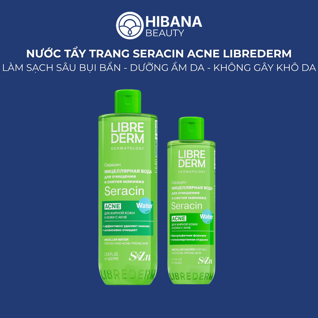 Nước Tẩy Trang Seracin Ance Libre Derm, Giúp Làm Sạch Sâu Bụi Bẩn, Hỗ Trợ Giảm Mụn, Kiềm Dầu | 250ML