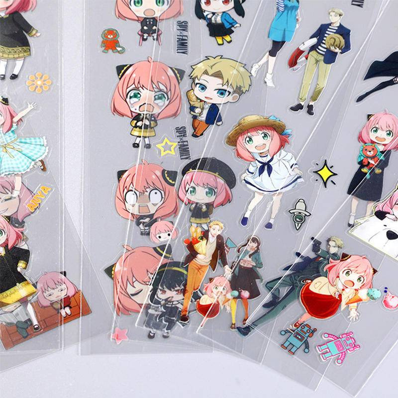 Sticker PET Loid Forger Anya Forger Yor Forger Deco 6 Kiểu Dáng Trong Suốt